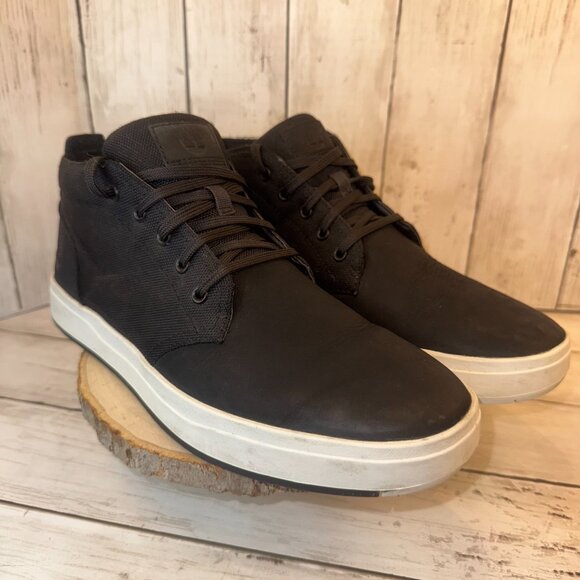 Timberland Mens Davis Square Chukka Black Nubuck Shoes Sneakers Size 10 US - Picture 1 of 10